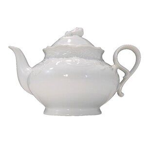 Vintage Mitterteich Bavaria white porcelain tea pot & lid 7" tall 2070 W Germany